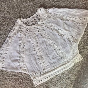 Bohemian crochet blouse with short bat wing sleeve